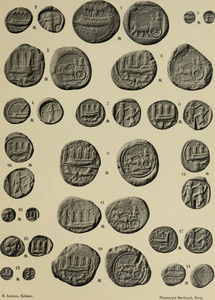 An illustration from Traite des monnaies grecques et romaines;, 1901, leaf 76