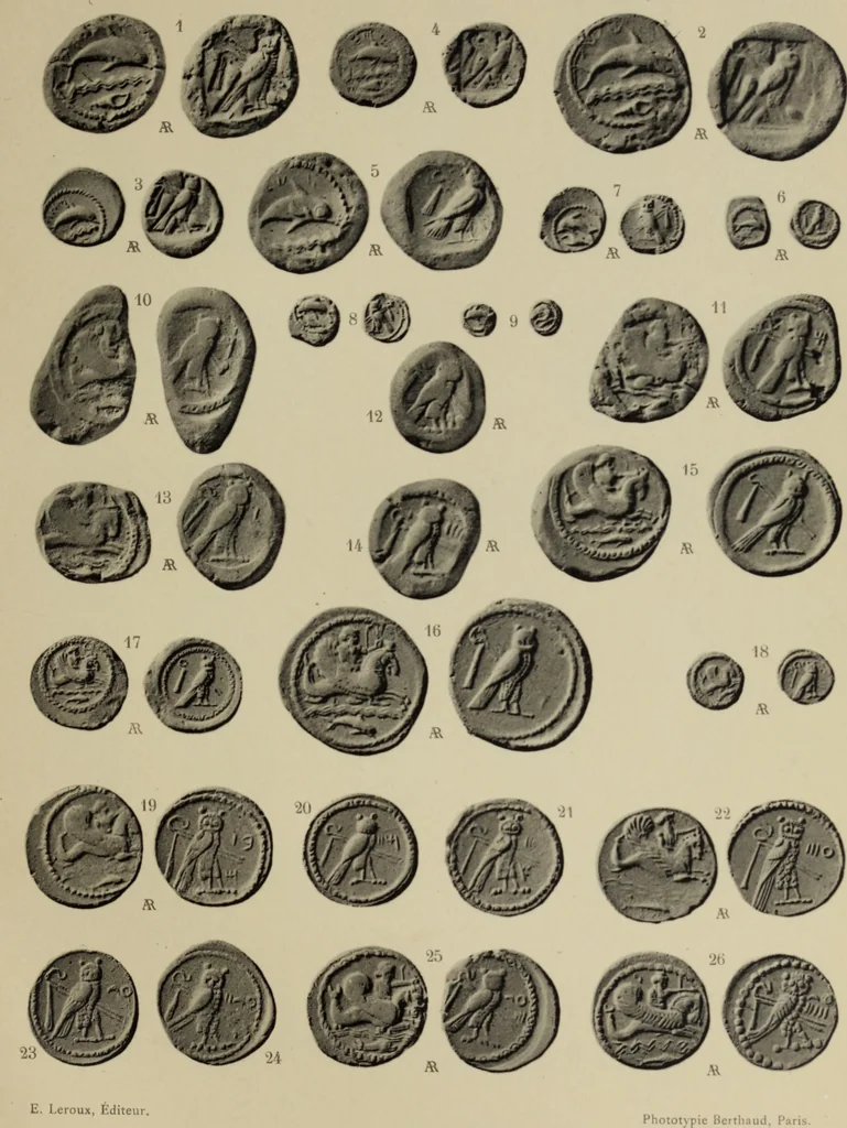 An illustration from Traite des monnaies grecques et romaines;, 1901, leaf 84