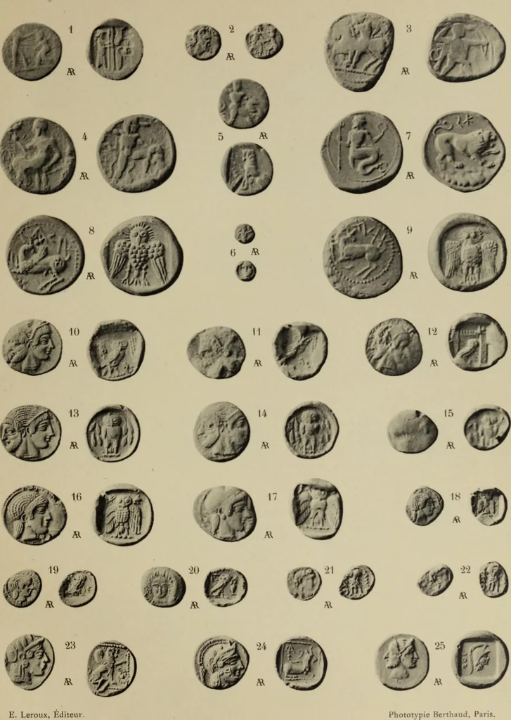 An illustration from Traite des monnaies grecques et romaines;, 1901, leaf 86