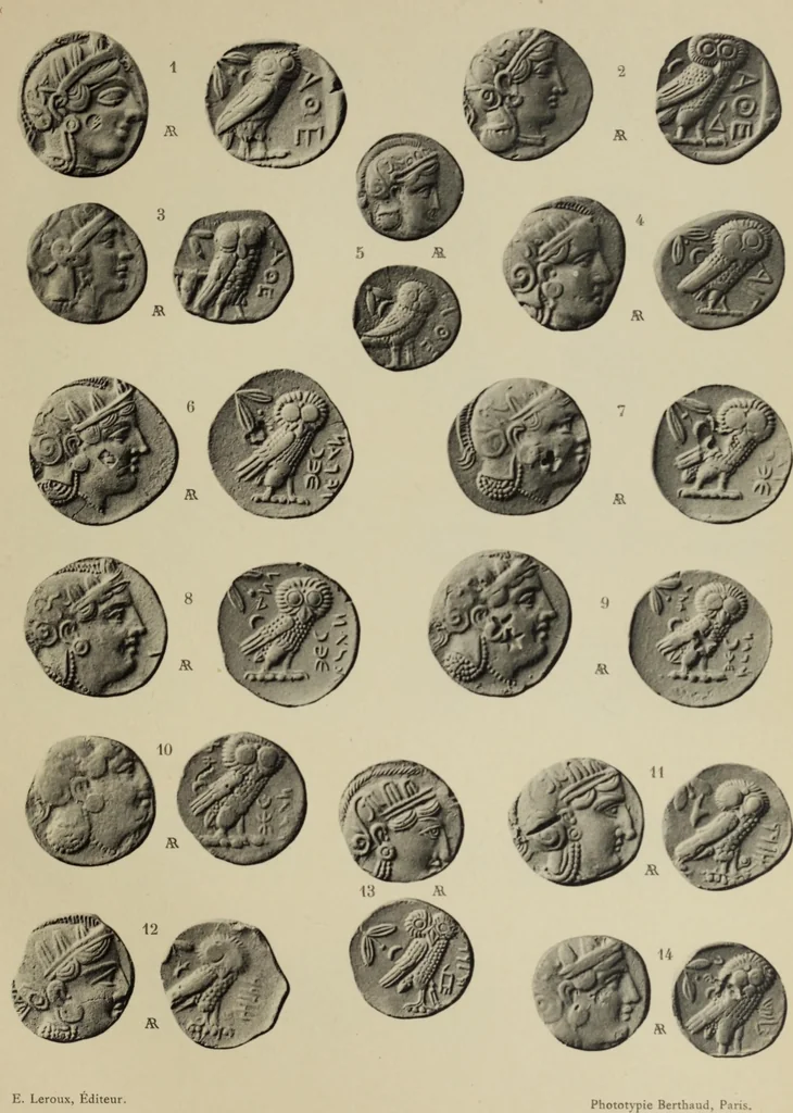 An illustration from Traite des monnaies grecques et romaines;, 1901, leaf 90
