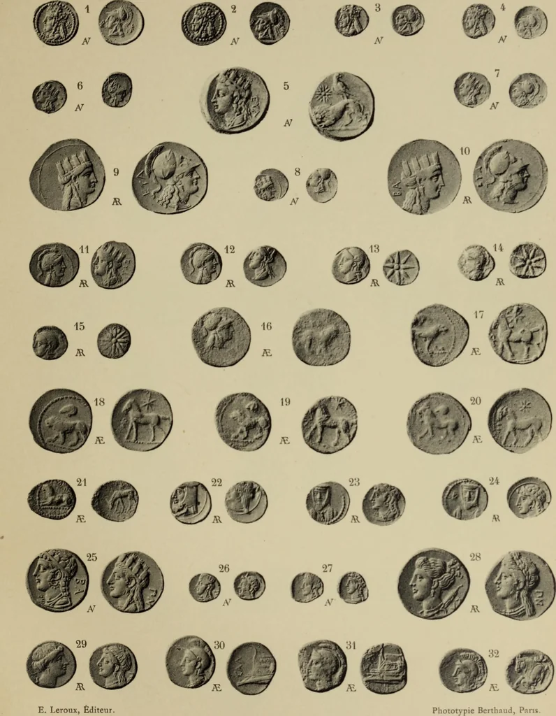 An illustration from Traite des monnaies grecques et romaines;, 1901, leaf 96