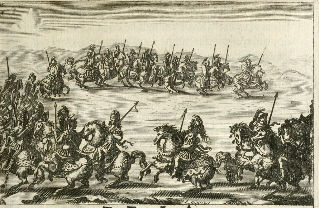 An illustration from Traité des tournois, joustes, carrousels, et autres spectacles publics, 1669, leaf 110