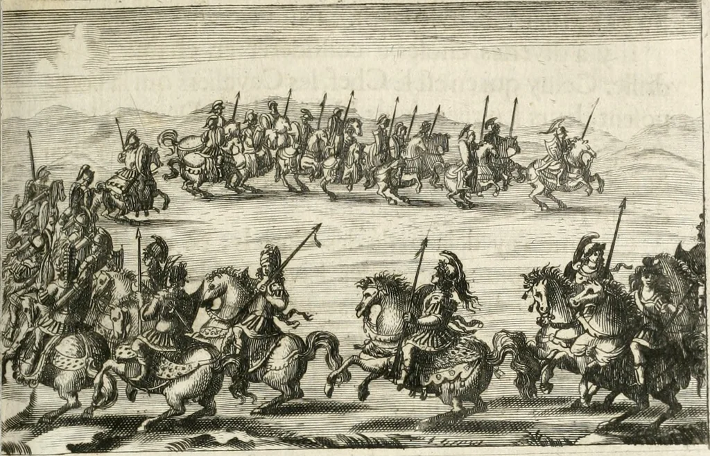 An illustration from Traité des tournois, joustes, carrousels, et autres spectacles publics, 1669, leaf 144