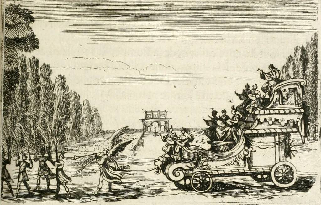 An illustration from Traité des tournois, joustes, carrousels, et autres spectacles publics, 1669, leaf 174