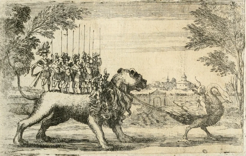 An illustration from Traité des tournois, joustes, carrousels, et autres spectacles publics, 1669, leaf 200
