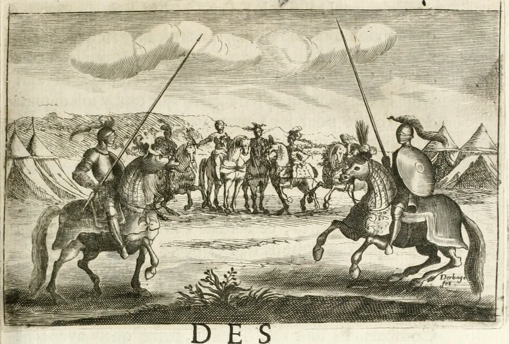 An illustration from Traité des tournois, joustes, carrousels, et autres spectacles publics, 1669, leaf 212
