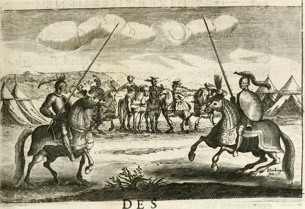 An illustration from Traité des tournois, joustes, carrousels, et autres spectacles publics, 1669, leaf 326