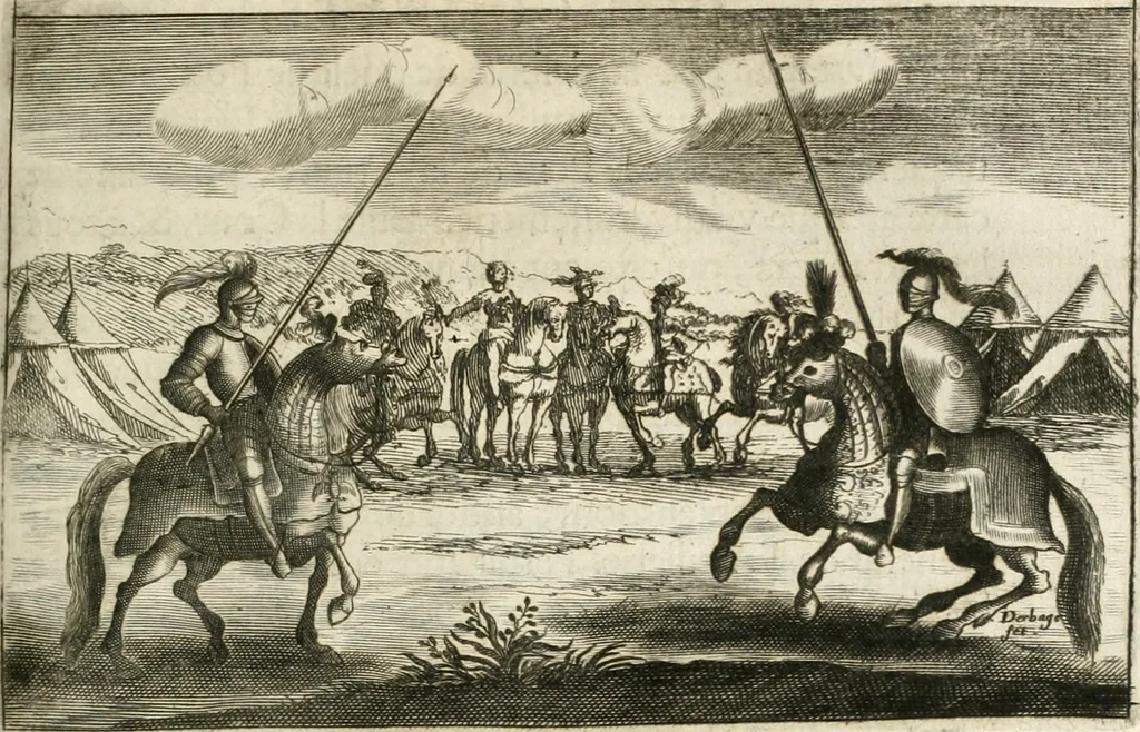 An illustration from Traité des tournois, joustes, carrousels, et autres spectacles publics, 1669, leaf 340