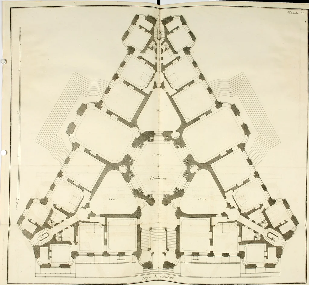 An illustration from Traité du beau essentiel dans les arts : appliqué particulièrement à l'architecture, et démontré phisiquement et par l'expérience ..., 1752, leaf 195