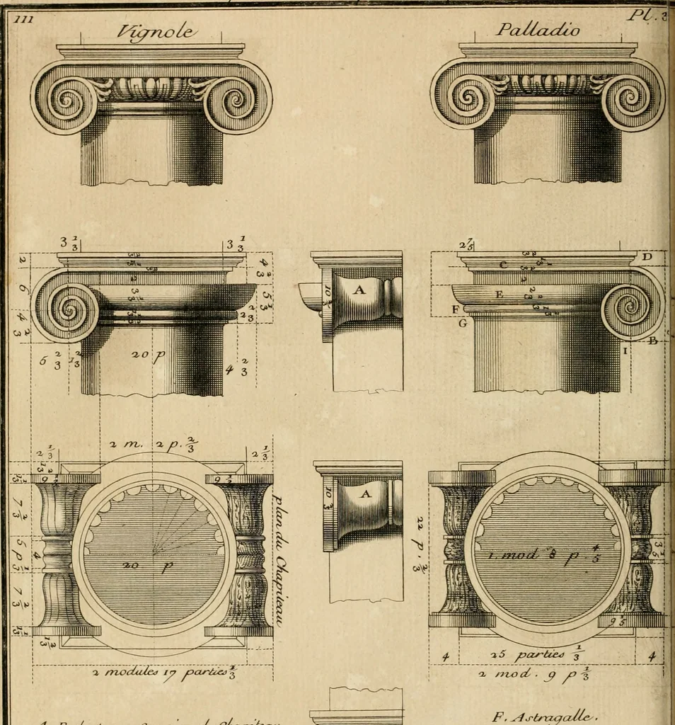 An illustration from Traité du beau essentiel dans les arts : appliqué particulièrement à l'architecture, et démontré phisiquement et par l'expérience ..., 1752, leaf 343