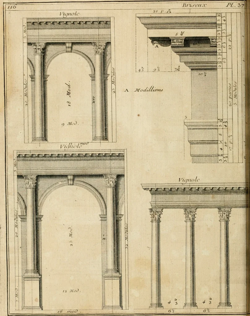 An illustration from Traité du beau essentiel dans les arts : appliqué particulièrement à l'architecture, et démontré phisiquement et par l'expérience ..., 1752, leaf 351