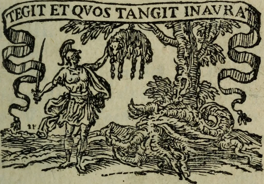 An illustration from Traite' du poëme epique, 1675, leaf 4