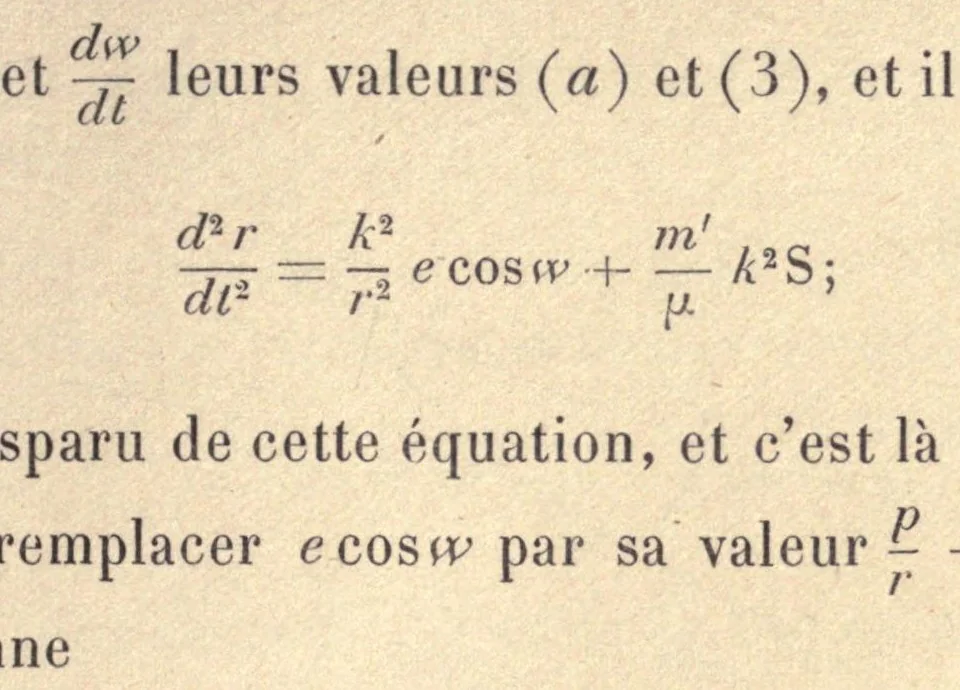 An illustration from Traité de mécanique céleste, 1889, leaf 479