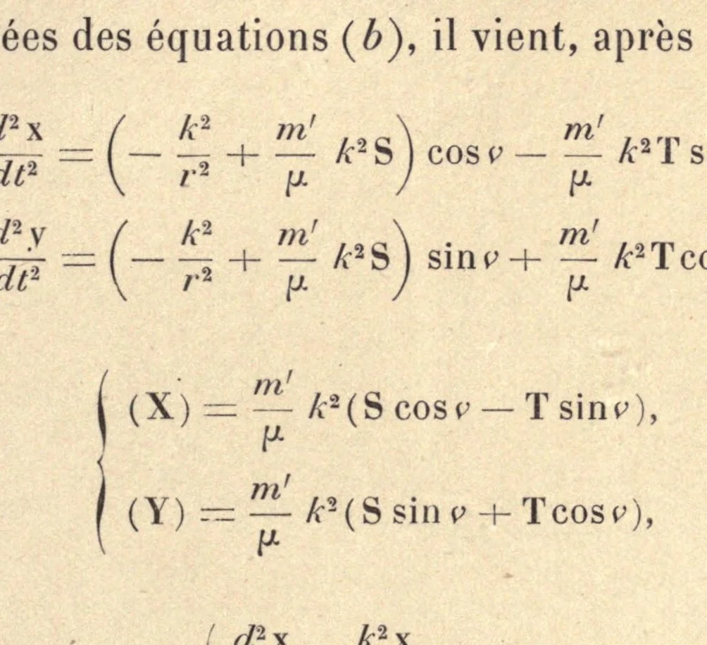 An illustration from Traité de mécanique céleste, 1889, leaf 481