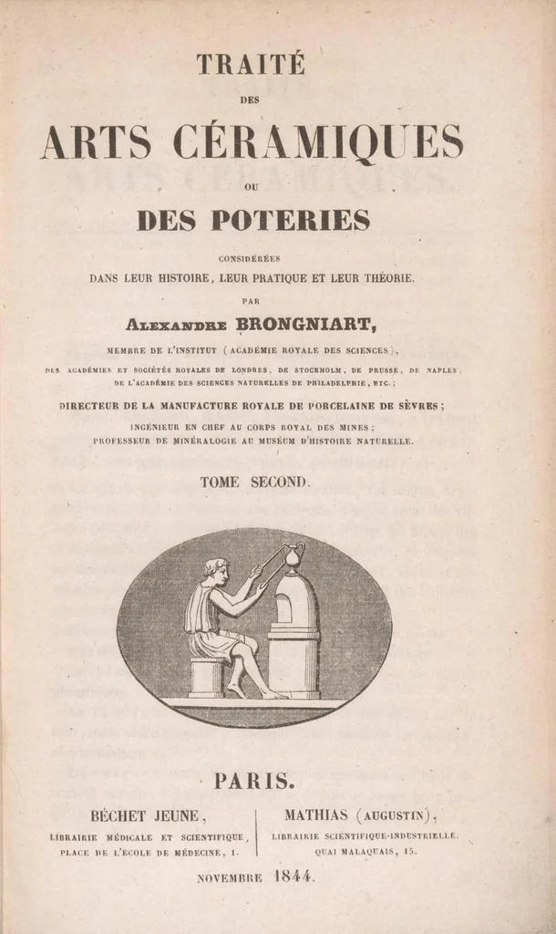An illustration from Traité des arts céramiques ou des poteries : considérées dans leur histoire, leur pratique et leur théorie, 1844, leaf 9