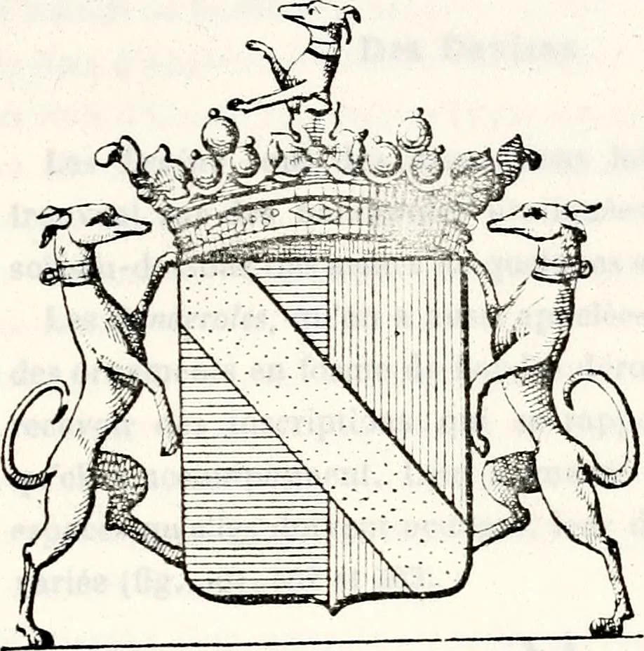An illustration from Traité élémentaire du blason, 1872, leaf 350