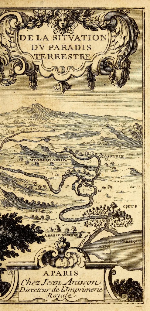 An illustration from Traitté de la situation du paradis terrestre. : A messieurs de l'Academie françoise., 1691, leaf 5