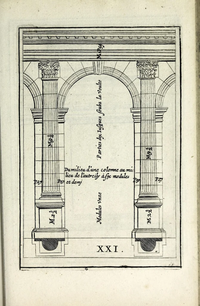 An illustration from Traitté des cinq ordres d'architecture dont se sont servi les anciens, 1682, leaf 85