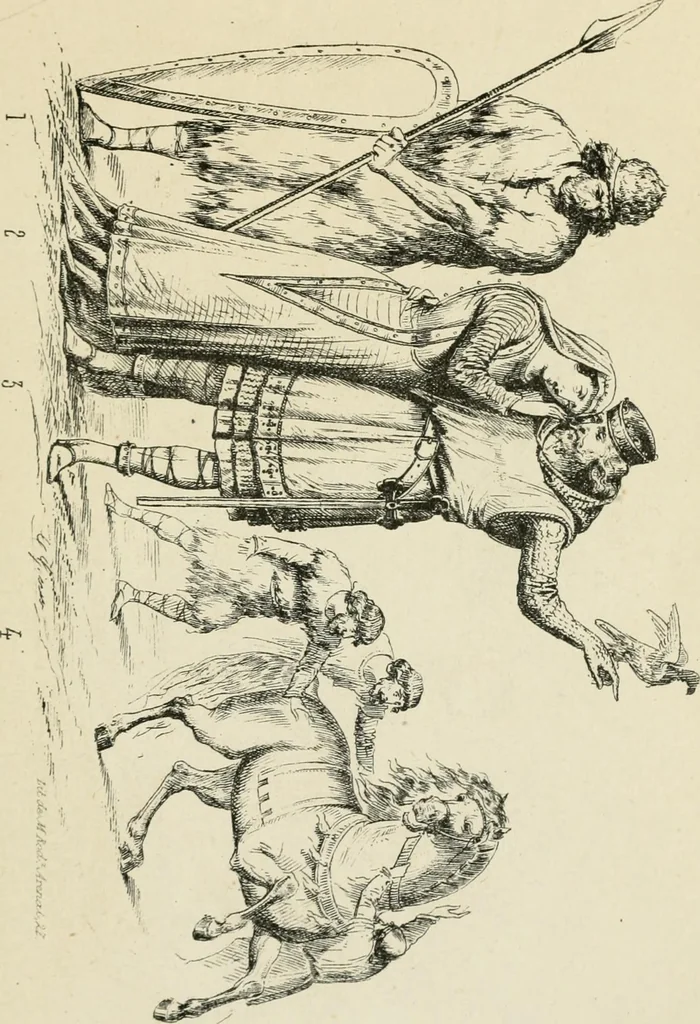 An illustration from Trajes y armas de los españoles desde los tiempos prehistóricos hasta los primeros años del siglo XIX, 1877, leaf 194