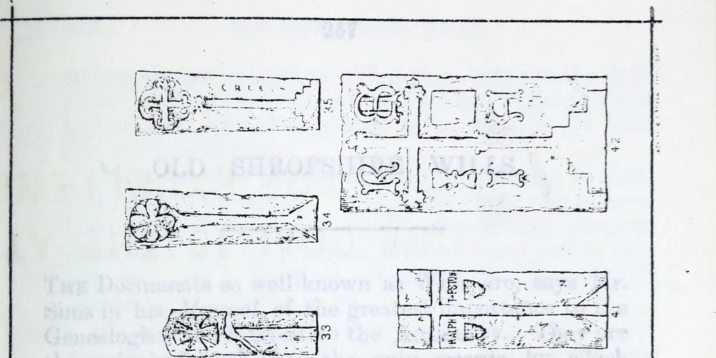 An illustration from Transactions of the Shropshire Archaeological and Natural History Society, 1882, leaf 574