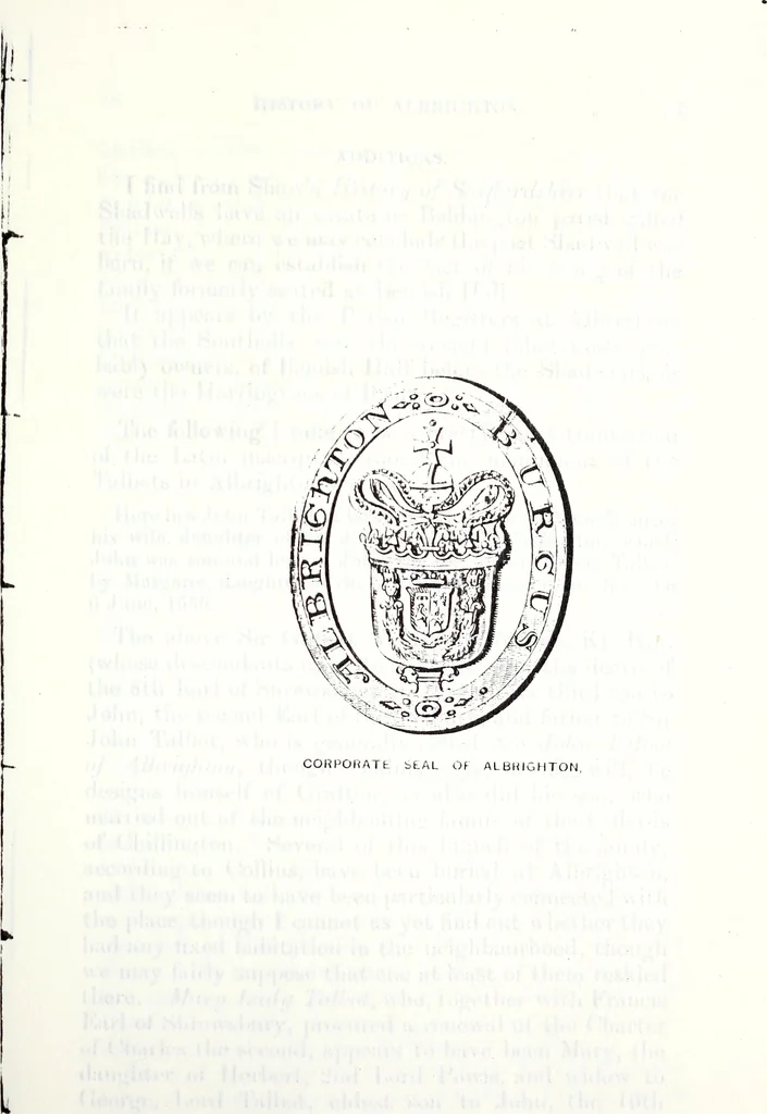 An illustration from Transactions of the Shropshire Archaeological and Natural History Society, 1899, leaf 138