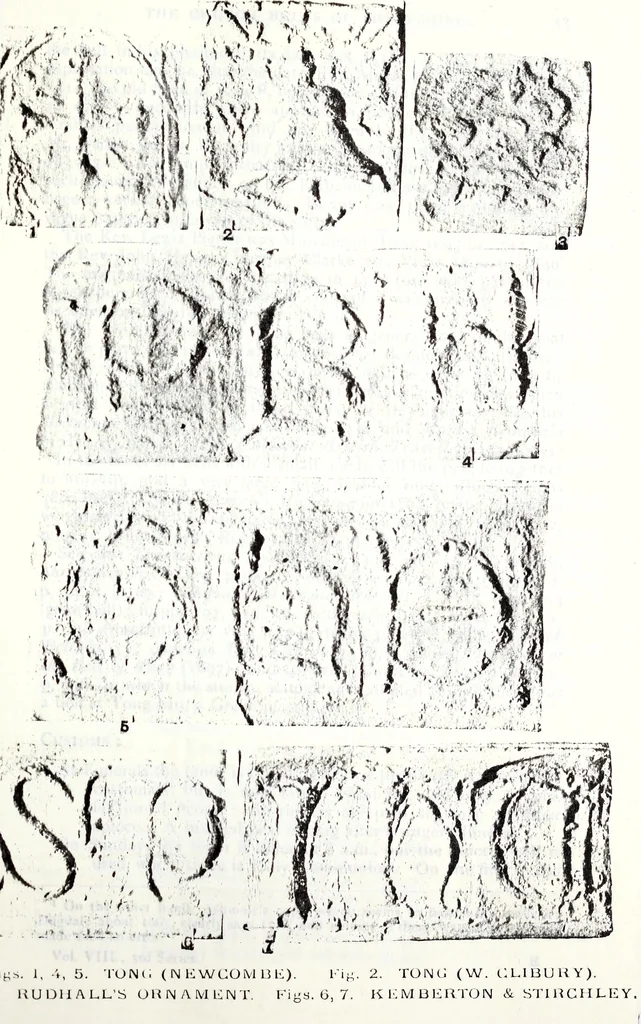 An illustration from Transactions of the Shropshire Archaeological and Natural History Society, 1908, leaf 130