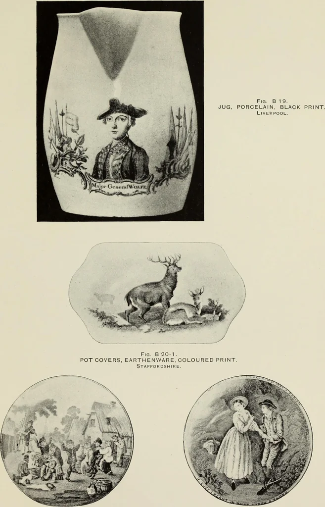 An illustration from Transfer printing on enamels, porcelain and pottery : its origin and development in the United Kingdom, 1907, leaf 148
