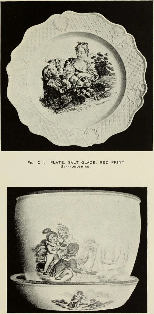 An illustration from Transfer printing on enamels, porcelain and pottery : its origin and development in the United Kingdom, 1907, leaf 156