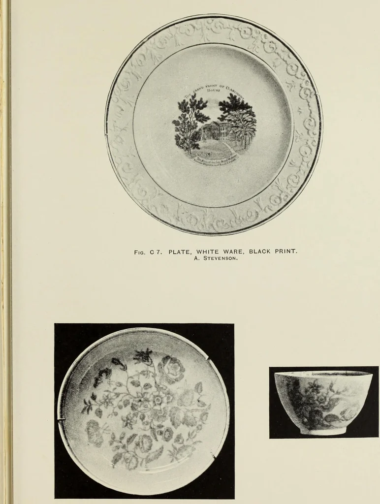 An illustration from Transfer printing on enamels, porcelain and pottery : its origin and development in the United Kingdom, 1907, leaf 168