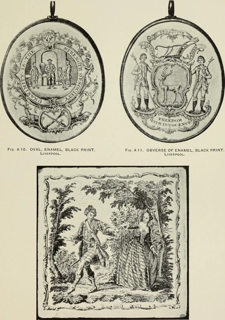 An illustration from Transfer printing on enamels, porcelain and pottery : its origin and development in the United Kingdom, 1907, leaf 42