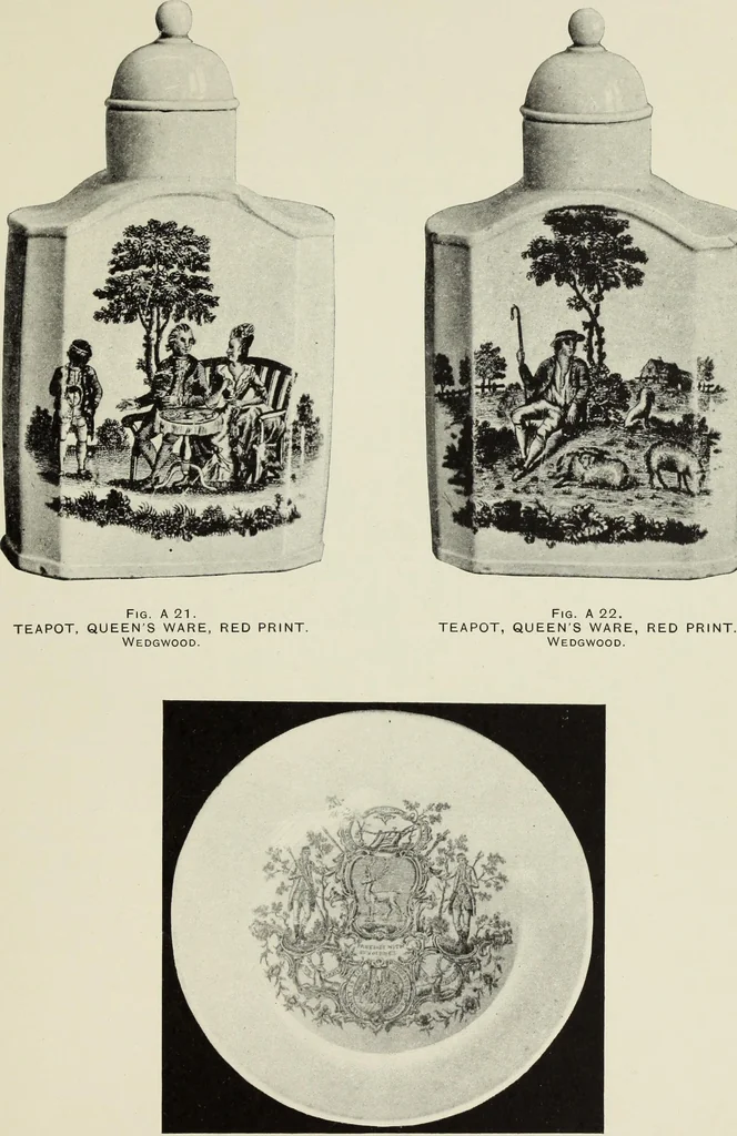 An illustration from Transfer printing on enamels, porcelain and pottery : its origin and development in the United Kingdom, 1907, leaf 70