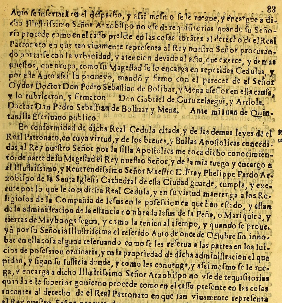 An illustration from Traslado de vna consulta fecha a los illustrissimos señores auxiliares por el illustrissimo señor maestro D. fray Phelippe Pardo arzobispo de Manila : metropolitano destas islas mi señor, de las respuestas de sus illustrissimas, y de la prouision real, que dió motiuo a dicha consulta, que manda imprimir su illustrissima mi señor por no dar lugar el tiempo a escriuir los traslados necessarios, 1687, leaf 183