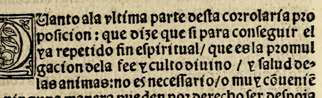 An illustration from Tratado co[m]probatorio del Imperio soberano y principado vniuersal que los Reyes de Castilla y Leon tienen sobre las Indias:, 1553, leaf 77