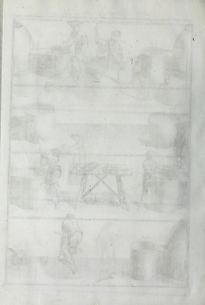An illustration from Tratado instructivo, y práctico, sobre el arte de la tintura : reglas experimentadas y metódicas para tintar sedas, lanas, hilos de todas clases, y esparto en rama, 1778, leaf 296