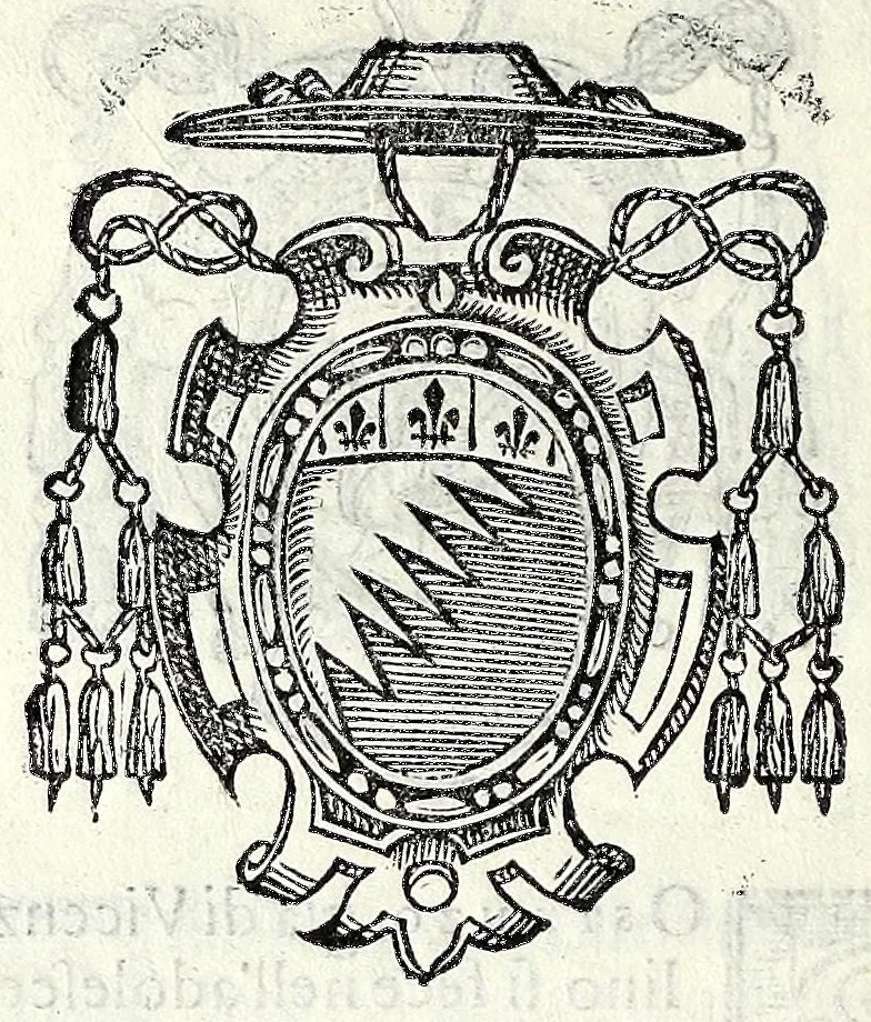 An illustration from Trattato de gli huomini illvstri di Bologna : diviso in tre parti : nella prima parte si contegono i prelati, nella seconda i titolari, & nella terza i dottori, i caualieri, i capitani, et il senato, 1590, leaf 34