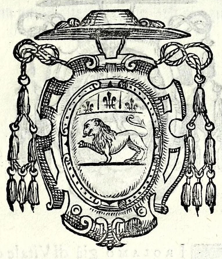 An illustration from Trattato de gli huomini illvstri di Bologna : diviso in tre parti : nella prima parte si contegono i prelati, nella seconda i titolari, & nella terza i dottori, i caualieri, i capitani, et il senato, 1590, leaf 39