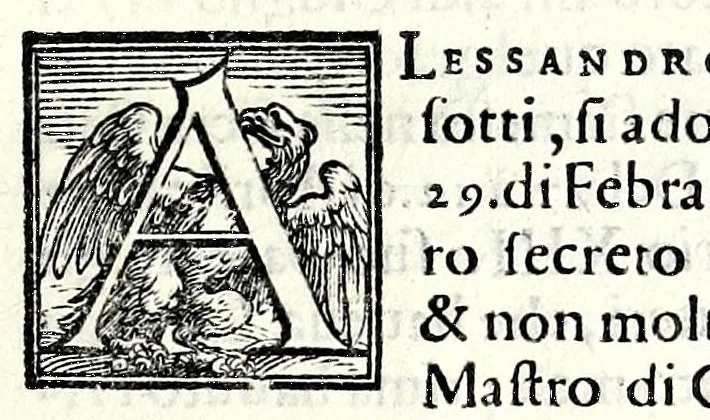 An illustration from Trattato de gli huomini illvstri di Bologna : diviso in tre parti : nella prima parte si contegono i prelati, nella seconda i titolari, & nella terza i dottori, i caualieri, i capitani, et il senato, 1590, leaf 39