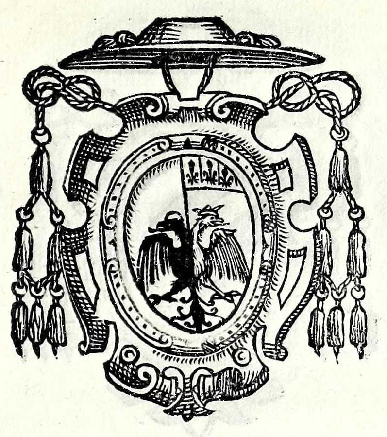 An illustration from Trattato de gli huomini illvstri di Bologna : diviso in tre parti : nella prima parte si contegono i prelati, nella seconda i titolari, & nella terza i dottori, i caualieri, i capitani, et il senato, 1590, leaf 55