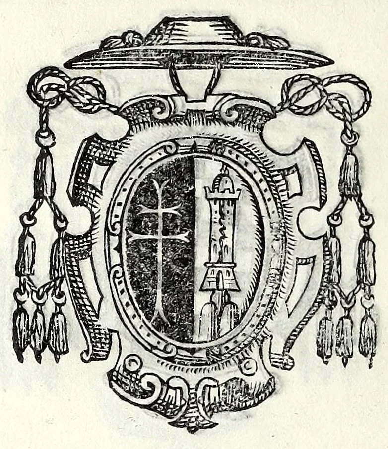 An illustration from Trattato de gli huomini illvstri di Bologna : diviso in tre parti : nella prima parte si contegono i prelati, nella seconda i titolari, & nella terza i dottori, i caualieri, i capitani, et il senato, 1590, leaf 60