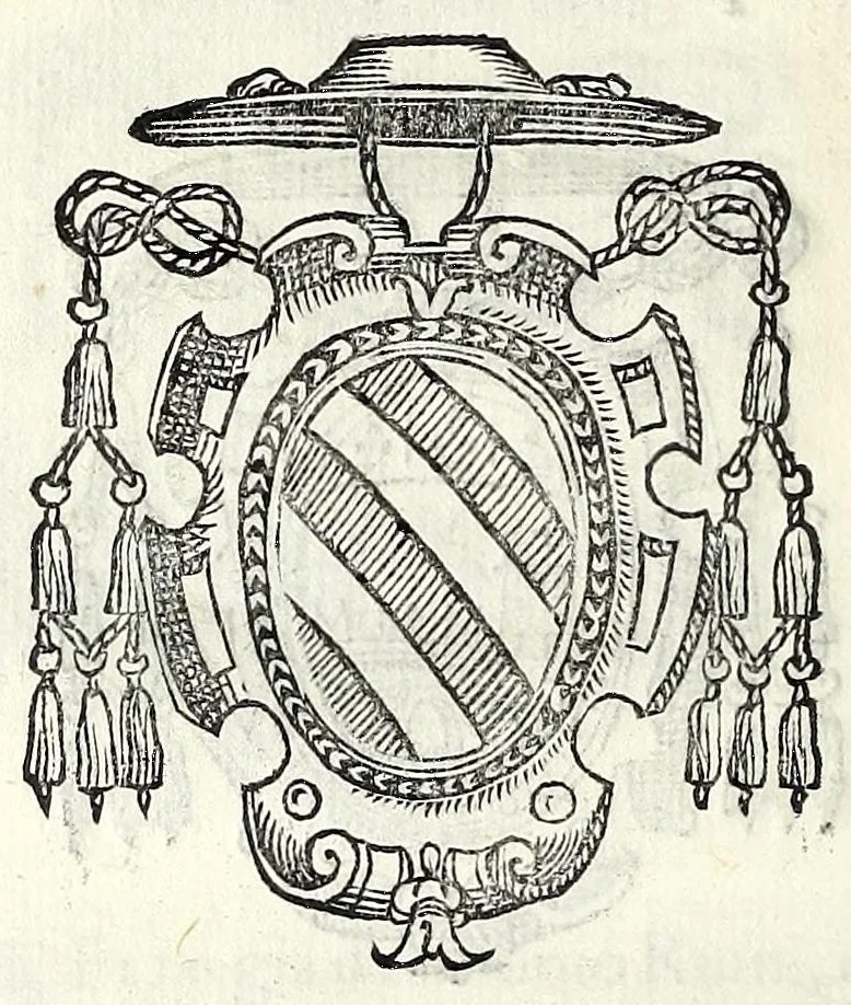 An illustration from Trattato de gli huomini illvstri di Bologna : diviso in tre parti : nella prima parte si contegono i prelati, nella seconda i titolari, & nella terza i dottori, i caualieri, i capitani, et il senato, 1590, leaf 62