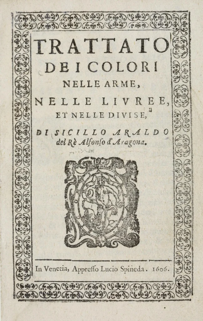 An illustration from Trattato de i colori nelle arme, nelle livree, et nelle divise, 1606, leaf 5