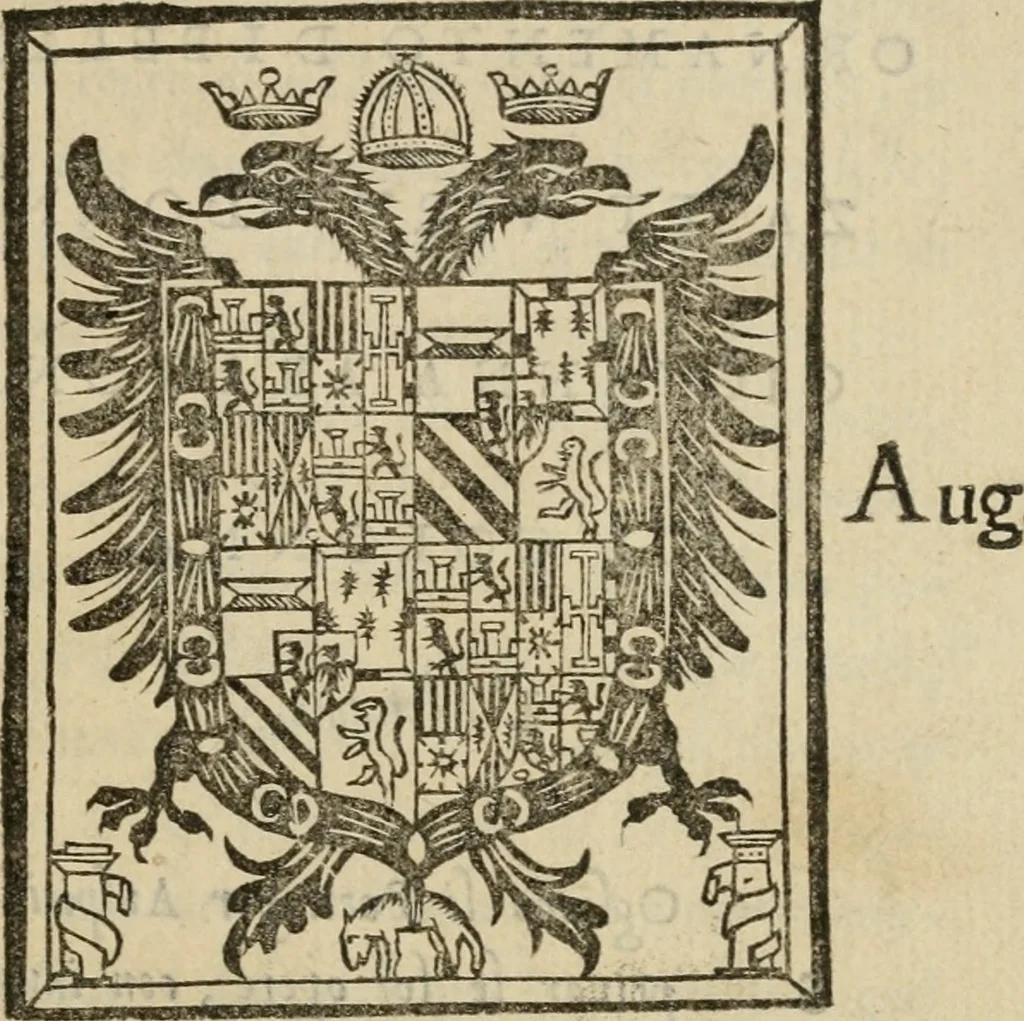 An illustration from Trattato del' intrar in Milano di Carlo V C. sempre aug. : con le proprie figure de li Archi, & per ordine, li nobili vassalli & prencipi & signori cesarei, 1541, leaf 8