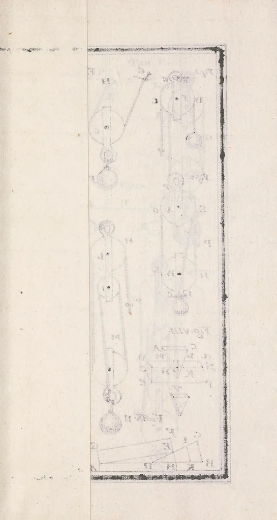 An illustration from Trattato dell'arithmetica superiore ; [Trattato della trigonometria] ; [Trattato della meccanica], 1760, leaf 285
