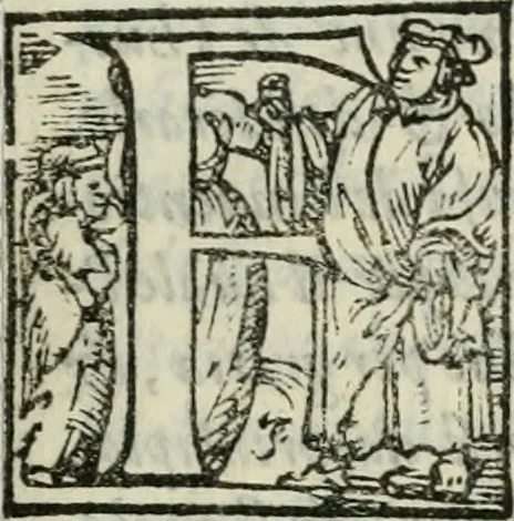 An illustration from Trattato dell'arte della pittvra, scoltvra, et architettvra di Gio. Paolo Lomazzo milanese pittore : diuiso in sette libri, ne' qvali si discorre de la proportione, de' moti, de' colori, de' lumi, de la prospettiua, de la prattica de la pittura, et finalmente de le istorie d'essa pittura : con vna tauola de'nomi de tutti li pittori, scoltori, architetti, & matematici antichi & moderni, 1584, leaf 46