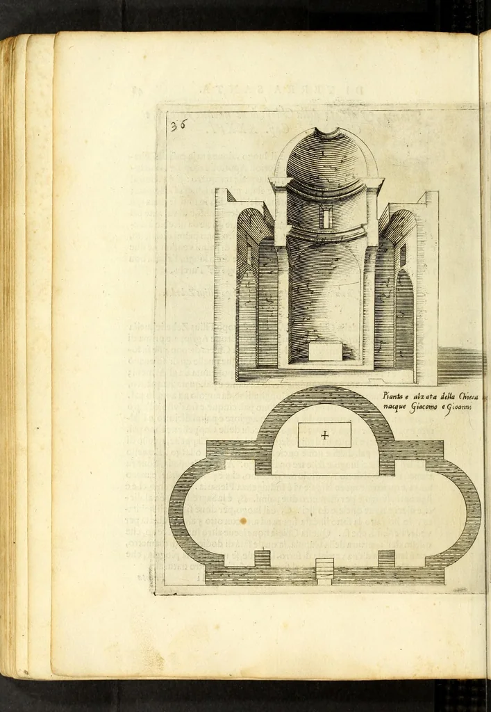 An illustration from Trattato delle piante & immagini de sacri edifizi di Terra Santa : disegnate in Ierusalemme secondo le regole della prospettiua, & uera misura della lor grandezza, 1620, leaf 126