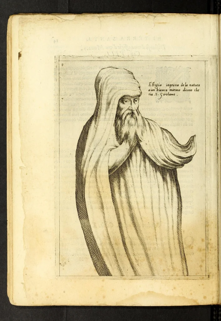 An illustration from Trattato delle piante & immagini de sacri edifizi di Terra Santa : disegnate in Ierusalemme secondo le regole della prospettiua, & uera misura della lor grandezza, 1620, leaf 42