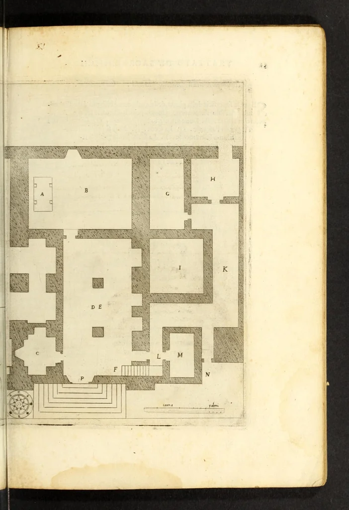 An illustration from Trattato delle piante & immagini de sacri edifizi di Terra Santa : disegnate in Ierusalemme secondo le regole della prospettiua, & uera misura della lor grandezza, 1620, leaf 57