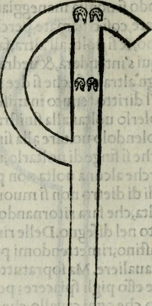 An illustration from Trattato dell'imbrigliare, maneggiare, et ferrare cavalli : diviso in tre parti, con alcvni discorsi sopra la natura di caualli, con disegni di briglie, maneggi, & di caualieri a cauallo, & de ferri d'esso, 1556, leaf 109