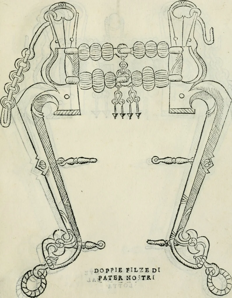 An illustration from Trattato dell'imbrigliare, maneggiare, et ferrare cavalli : diviso in tre parti, con alcvni discorsi sopra la natura di caualli, con disegni di briglie, maneggi, & di caualieri a cauallo, & de ferri d'esso, 1556, leaf 72