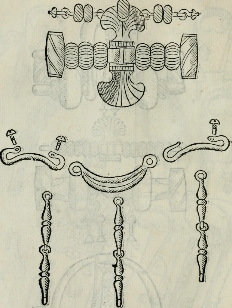 An illustration from Trattato dell'imbrigliare, maneggiare, et ferrare cavalli : diviso in tre parti, con alcvni discorsi sopra la natura di caualli, con disegni di briglie, maneggi, & di caualieri a cauallo, & de ferri d'esso, 1556, leaf 95